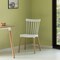 Fabulaxe Modern Plastic Dining Chair Windsor Design with Beech Wood Legs, White QI004223.WT - alternate 3